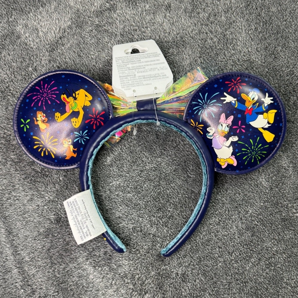 Disney Parks 2025 Mickey Minnie Mouse Ears New Year Fireworks Headband NWT